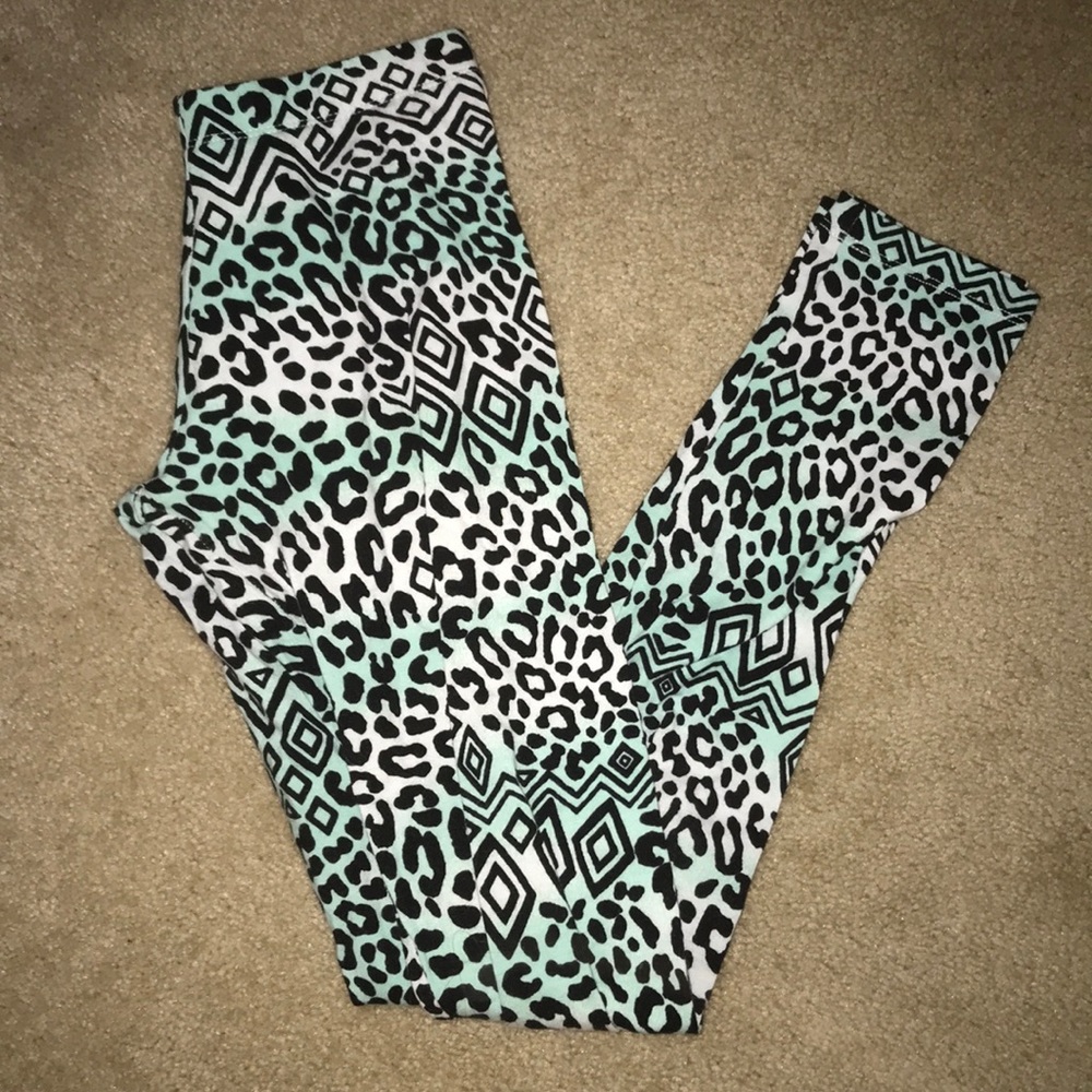 leopard and aztec print leggings